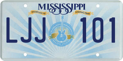 MS license plate LJJ101
