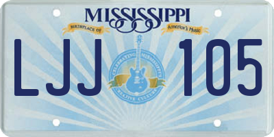MS license plate LJJ105