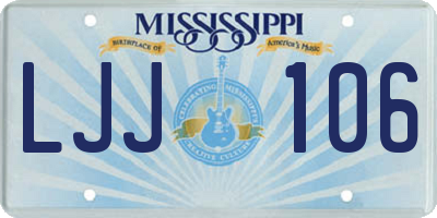 MS license plate LJJ106