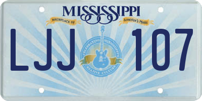 MS license plate LJJ107