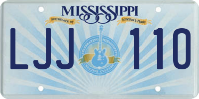 MS license plate LJJ110
