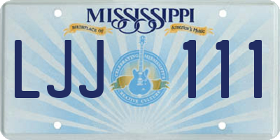 MS license plate LJJ111