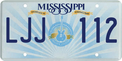 MS license plate LJJ112