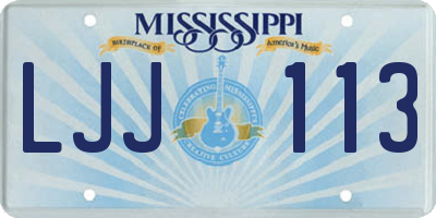 MS license plate LJJ113