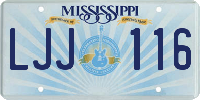 MS license plate LJJ116