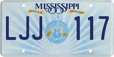 MS license plate LJJ117