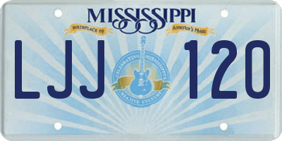 MS license plate LJJ120