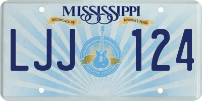 MS license plate LJJ124