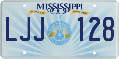 MS license plate LJJ128