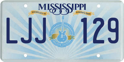 MS license plate LJJ129