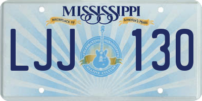 MS license plate LJJ130