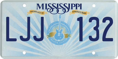 MS license plate LJJ132
