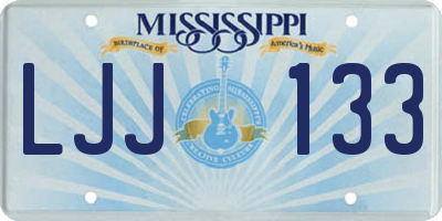 MS license plate LJJ133