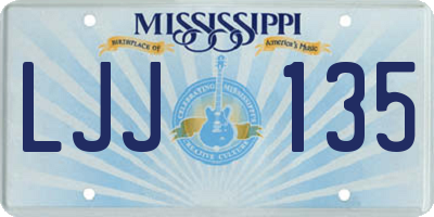 MS license plate LJJ135