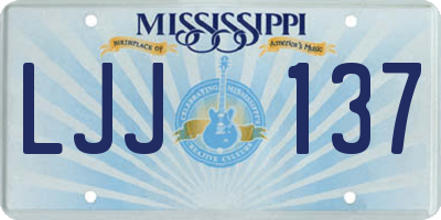 MS license plate LJJ137
