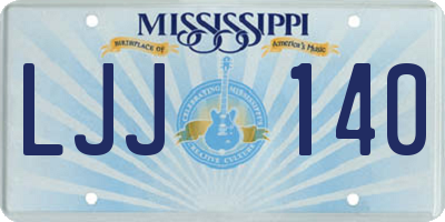 MS license plate LJJ140