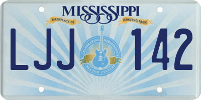 MS license plate LJJ142