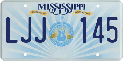MS license plate LJJ145