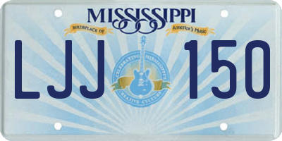 MS license plate LJJ150