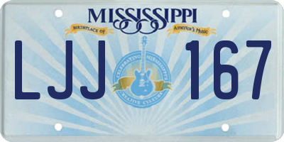 MS license plate LJJ167