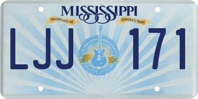 MS license plate LJJ171