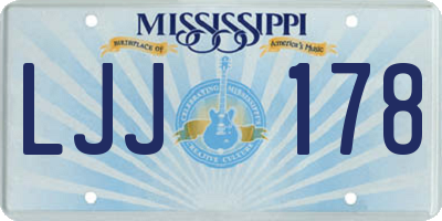 MS license plate LJJ178