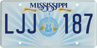 MS license plate LJJ187