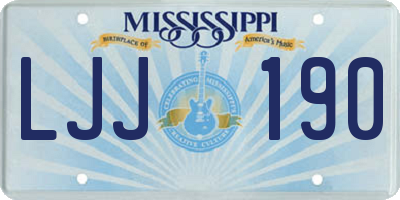 MS license plate LJJ190