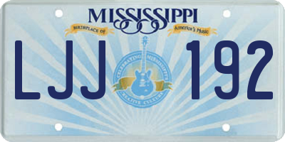 MS license plate LJJ192