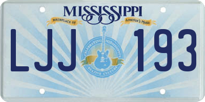 MS license plate LJJ193