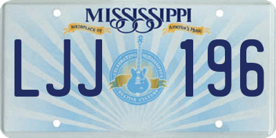 MS license plate LJJ196