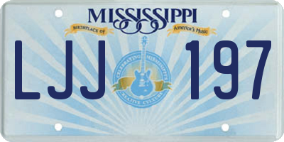 MS license plate LJJ197