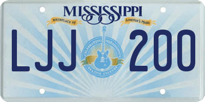 MS license plate LJJ200