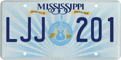 MS license plate LJJ201
