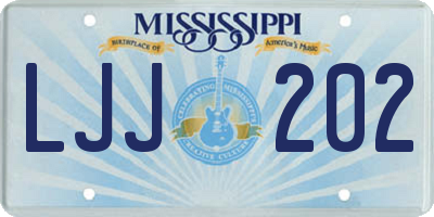 MS license plate LJJ202