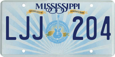 MS license plate LJJ204