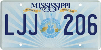 MS license plate LJJ206