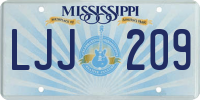MS license plate LJJ209
