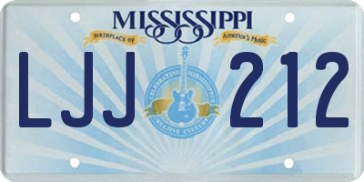 MS license plate LJJ212