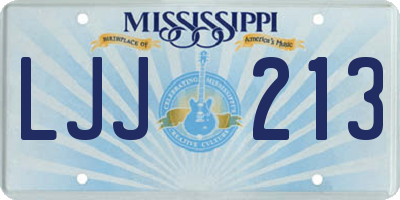 MS license plate LJJ213