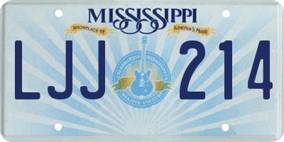 MS license plate LJJ214
