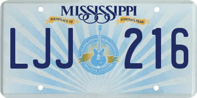 MS license plate LJJ216