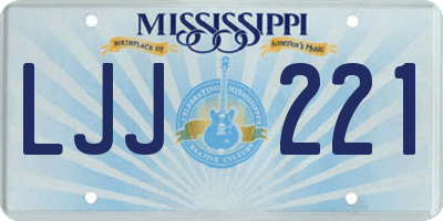 MS license plate LJJ221