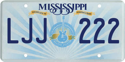 MS license plate LJJ222