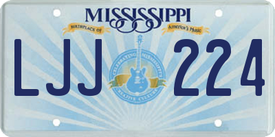 MS license plate LJJ224