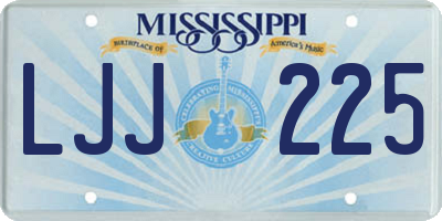 MS license plate LJJ225