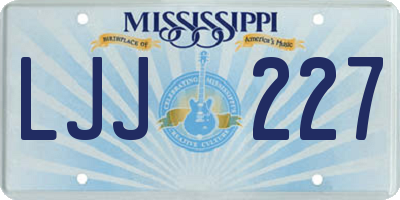MS license plate LJJ227