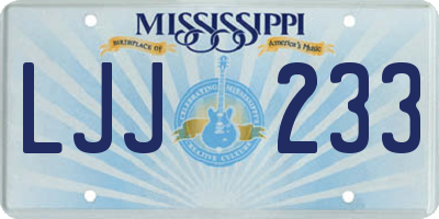 MS license plate LJJ233