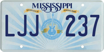 MS license plate LJJ237