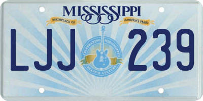 MS license plate LJJ239